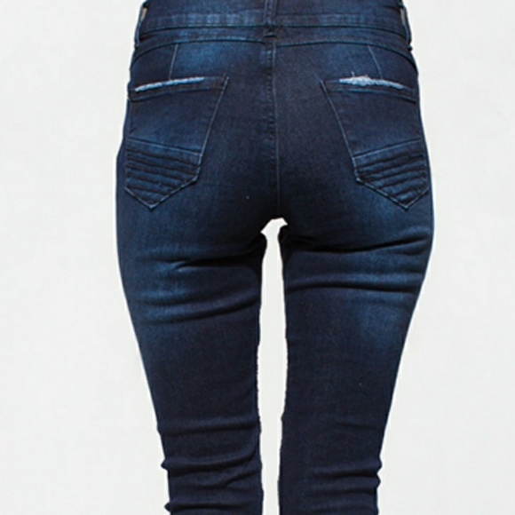 Washed ribbed moto jean - Picture 3 of 4